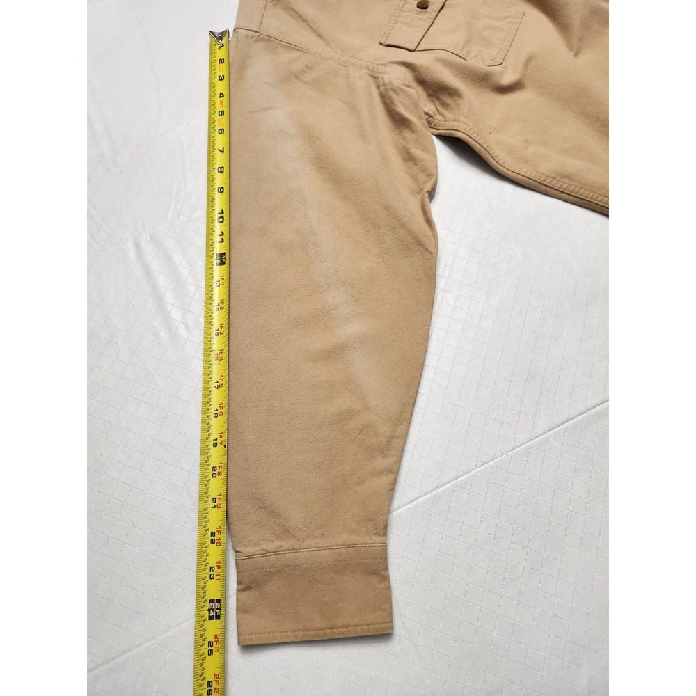 L.L.Bean Shirt Mens Large Tan Button Up Long Sleeve Cotton Two Pockets Workwear - Picture 7 of 13